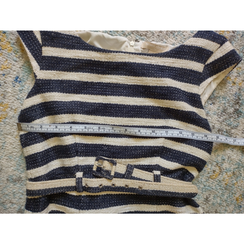 Banana Republic Black & White Wool Bucle' Striped Dress - Picture 5 of 8